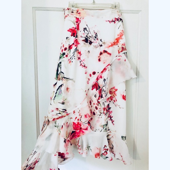 Floral Garden Hues Midi Skirt - Picture 3 of 7